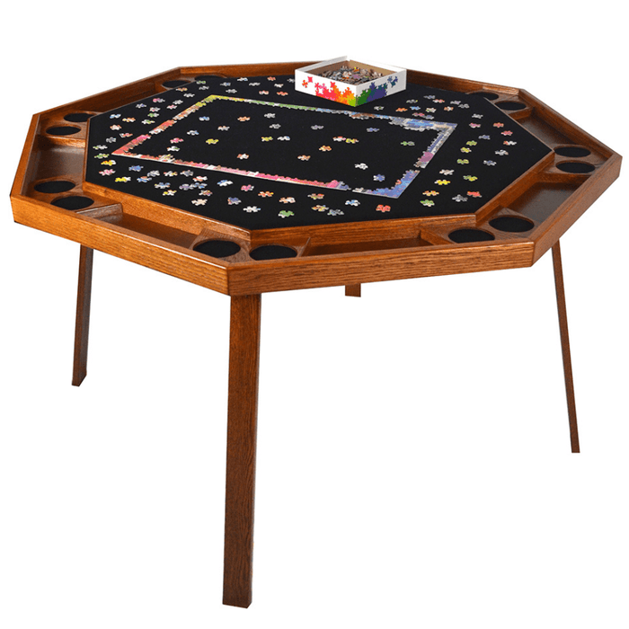 Kestell 8 Player 52" Oak Folding Poker Table