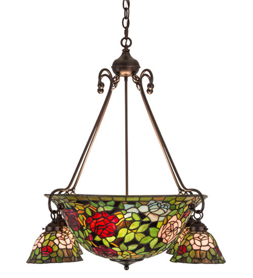 36" Meyda Wide Tiffany Rosebush Chandelier | 180722