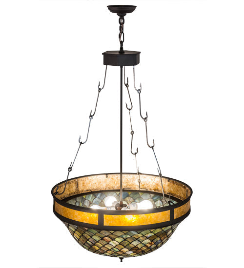 25"W Meyda Tiffany Fishscale Inverted Pendant | 174933