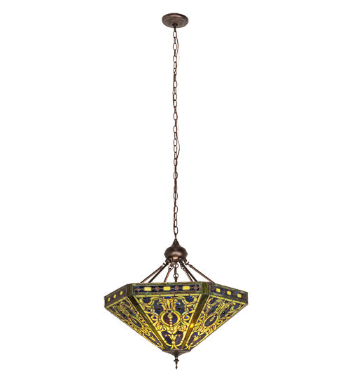 26" Meyda Wide Tiffany Elizabethan Inverted Pendant | 215903