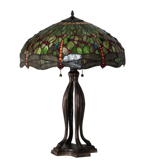 30" High Meyda Tiffany Hanginghead Dragonfly Table Lamp | 109607