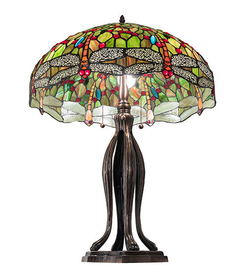 30" High Meyda Tiffany Hanginghead Dragonfly Table Lamp | 109607