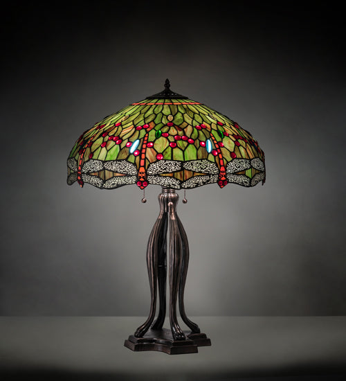 30" High Meyda Tiffany Hanginghead Dragonfly Table Lamp | 109607