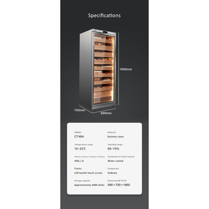 RACHING CT48A Electric Cigar Humdor Cabinet 4000 Cigar Capacity