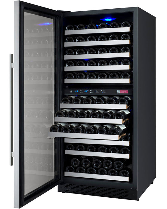 Allavino 24" Wide FlexCount II Tru-Vino 121 Bottle Dual Zone Stainless Steel Wine Refrigerator