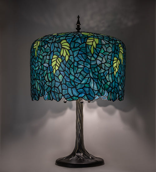 28" Meyda High Tiffany Wisteria Table Lamp | 118689