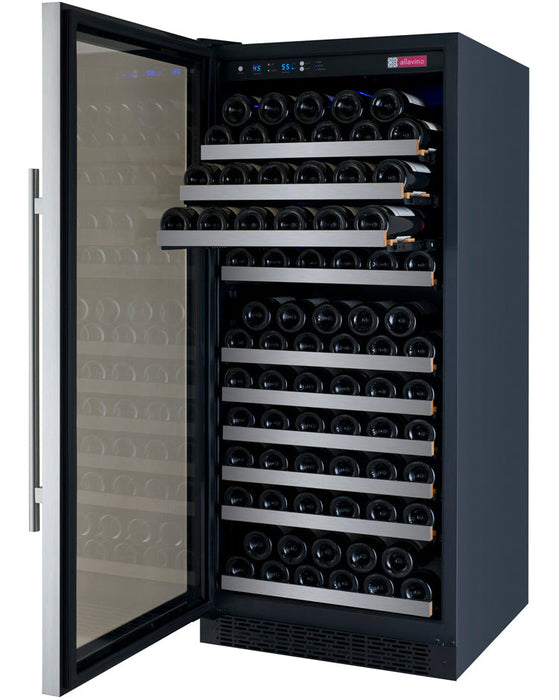 Allavino 24" Wide FlexCount II Tru-Vino 128 Bottle Single Zone Stainless Steel Wine Refrigerator