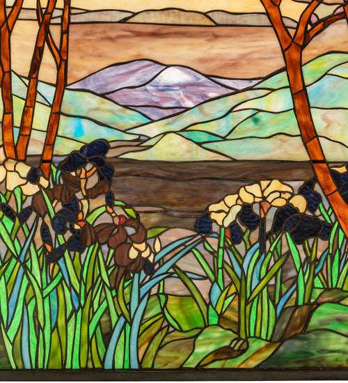 29"W Meyda X 40"H Tiffany Magnolia & Iris Stained Glass Window | 12514