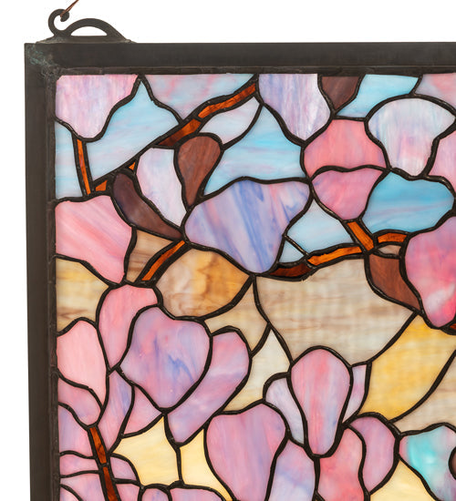 29"W Meyda X 40"H Tiffany Magnolia & Iris Stained Glass Window | 12514