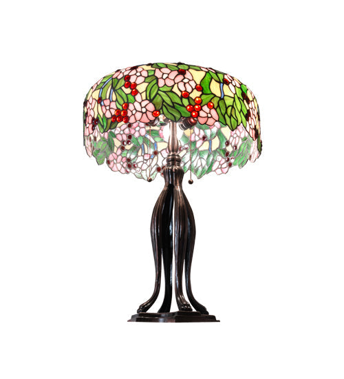 30" Meyda High Tiffany Cherry Blossom Table Lamp | 126749