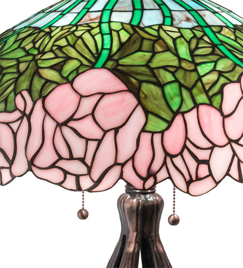 30" Meyda High Tiffany Cabbage Rose Table Lamp | 126904