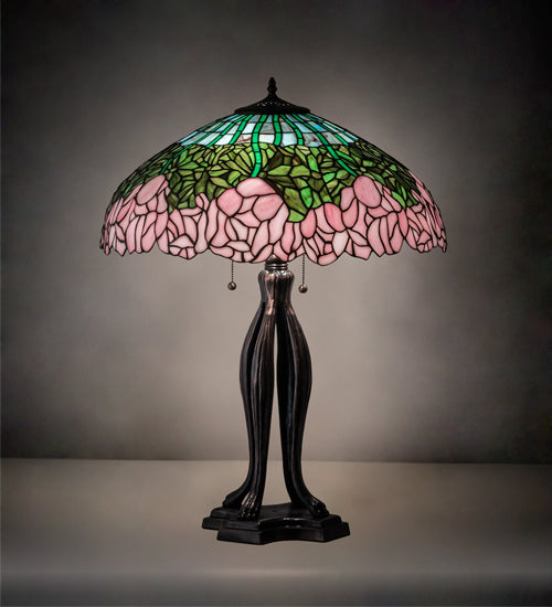 30" Meyda High Tiffany Cabbage Rose Table Lamp | 126904