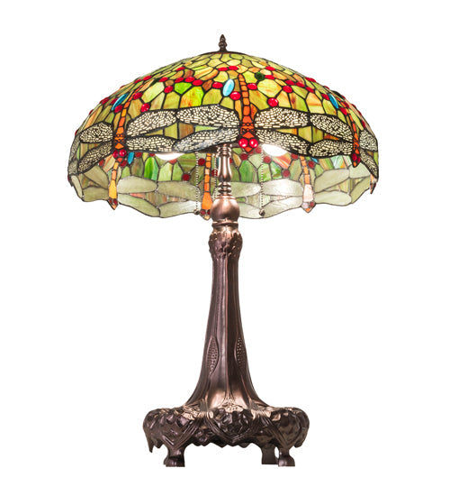 31" Meyda High Tiffany Hanginghead Dragonfly Table Lamp | 129745