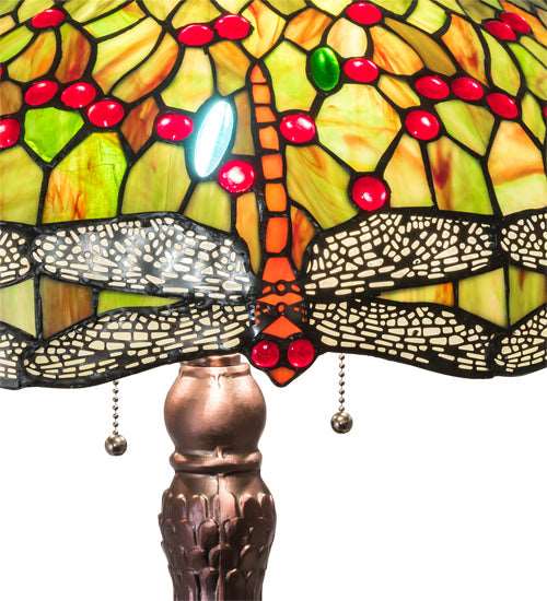 31" Meyda High Tiffany Hanginghead Dragonfly Table Lamp | 129745