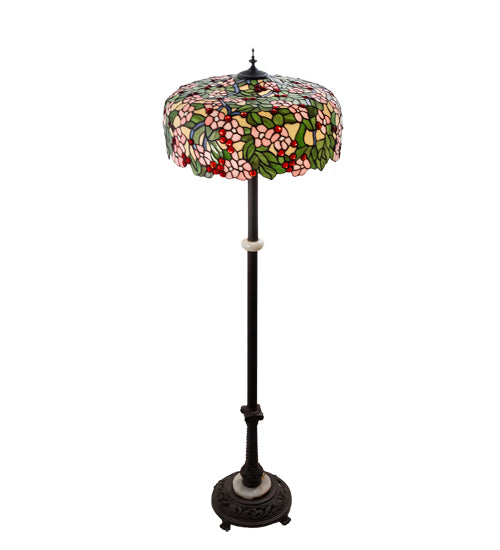 62" Meyda High Tiffany Cherry Blossom Floor Lamp | 148875