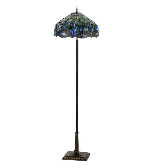 67"H Meyda Tiffany Hanginghead Dragonfly Floor Lamp | 151154