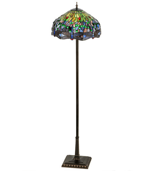 67"H Meyda Tiffany Hanginghead Dragonfly Floor Lamp | 151154