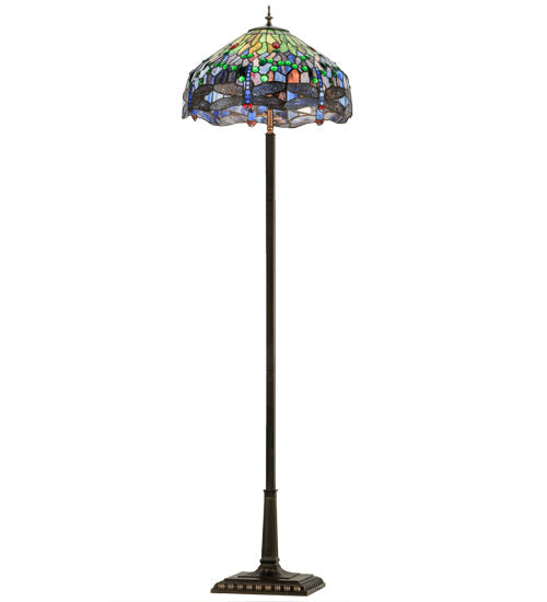 67"H Meyda Tiffany Hanginghead Dragonfly Floor Lamp | 151154