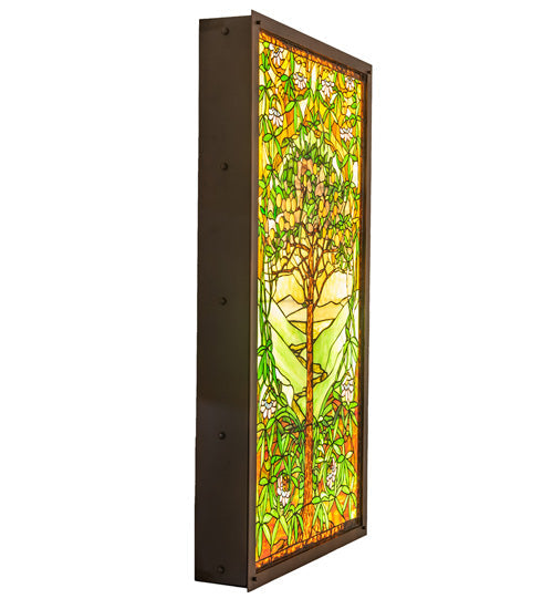 30" Meyda Wide X 48.5" High Tiffany Tree of Life Stained Glass Lighted Window | 152459