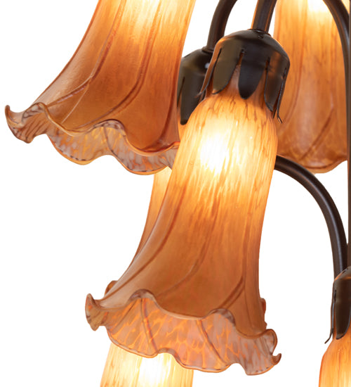 63" Meyda High Amber Tiffany Pond Lily 12 LT Floor Lamp | 15874