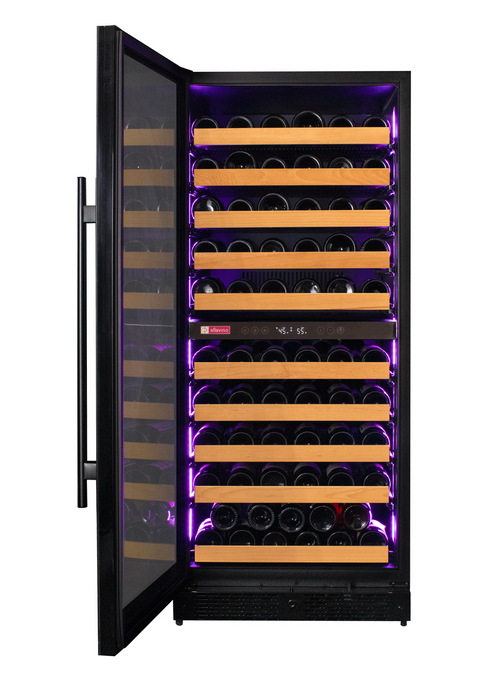 Allavino Reserva Series 119 Bottle 55" Tall Dual Zone Black Glass Wine Refrigerator