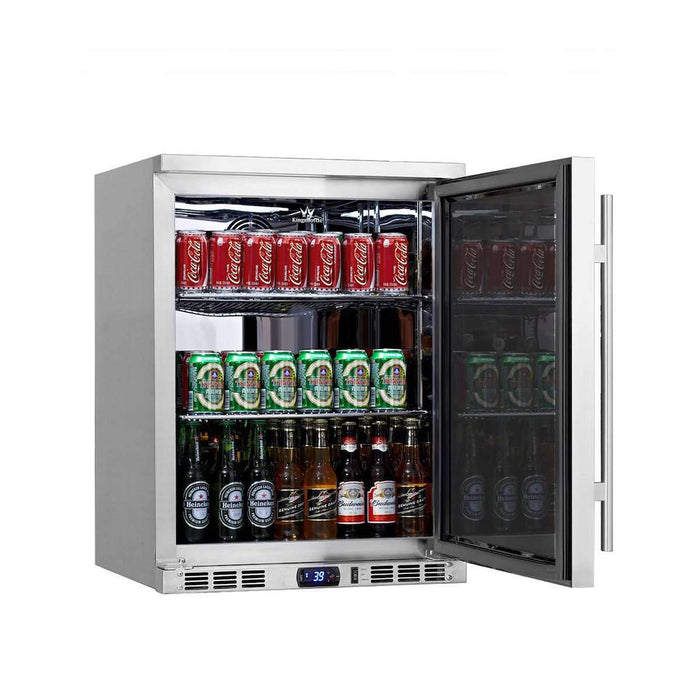 24 Inch Outdoor Beer Fridge Cooler Stainless Steel - KingsBottle KBU55ASD