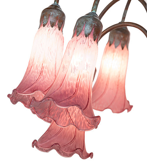 61" High Lavender Tiffany Pond Lily 12 Light Floor Lamp