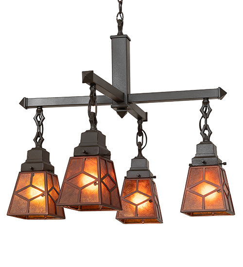 24" Wide Bungalow Mission 4 Light Chandelier | 28277