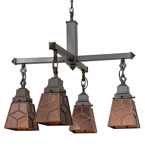 24" Wide Bungalow Mission 4 Light Chandelier | 28277