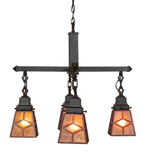 24" Wide Bungalow Mission 4 Light Chandelier | 28277