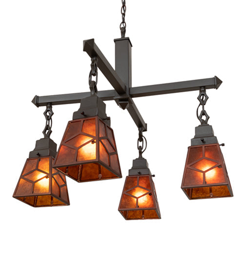 24" Wide Bungalow Mission 4 Light Chandelier | 28277