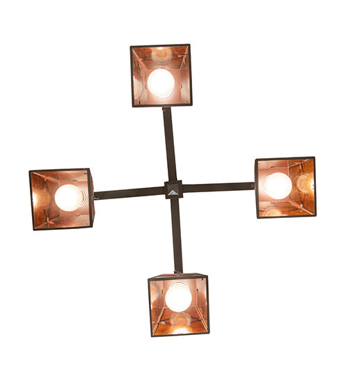 24" Wide Bungalow Mission 4 Light Chandelier | 28277