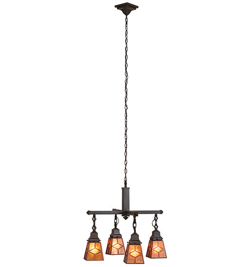 24" Wide Bungalow Mission 4 Light Chandelier | 28277