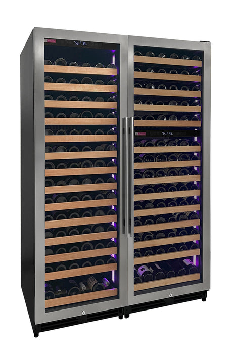 Allavino Reserva Series 317 Bottle 71" Tall Three Zone Stainless Steel Side-by-Side Wine Refrigerator