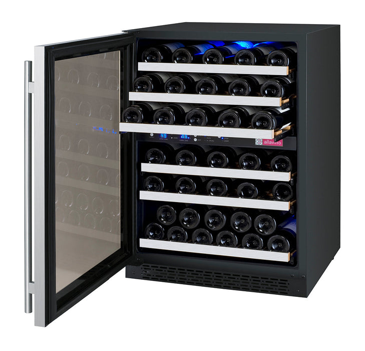 Allavino 24" Wide FlexCount II Tru Vino 56 Bottle Dual Zone Stainless Steel Wine Refrigerator