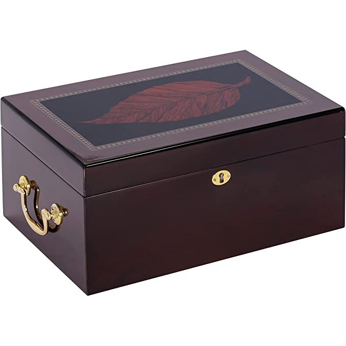 Deauville Cigar Humidor w/ High Gloss Maple Wood Finish | Holds 100 Cigars