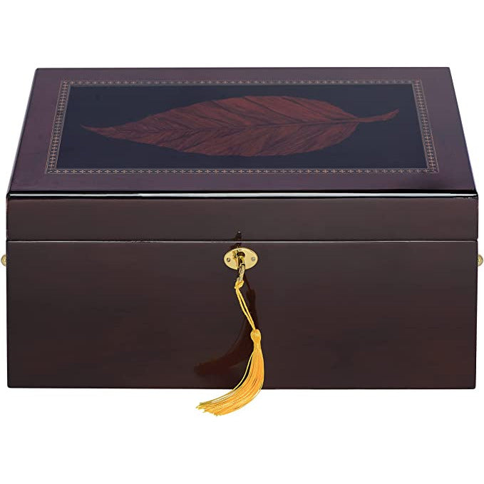 Deauville Cigar Humidor w/ High Gloss Maple Wood Finish | Holds 100 Cigars