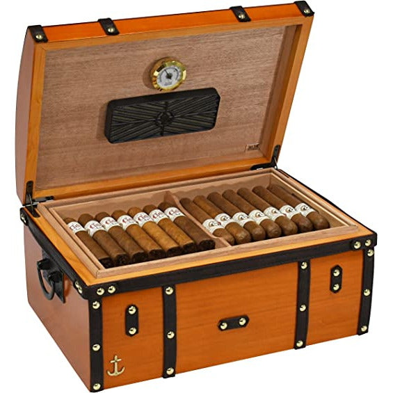 Gold Rush Desktop Cigar Humidor | Holds 125 Cigars