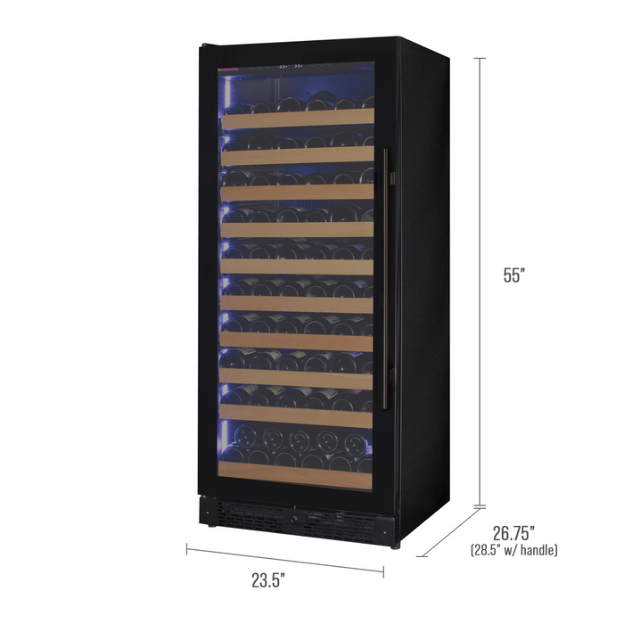 Allavino Reserva Series 119 Bottle 55" Tall Single Zone Black Glass Wine Refrigerator