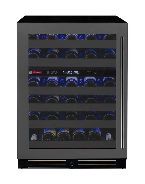 Allavino Reserva Series 50 Bottle 34" Tall Dual Zone Black Stainless Steel Wine Cooler Refrigerator