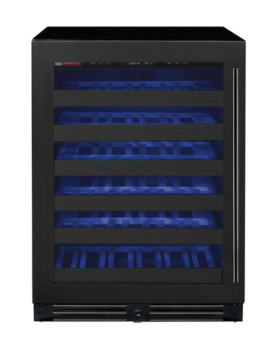 Allavino Reserva Series 50 Bottle 34" Tall Single Zone Black Stainless Steel Wine Cooler Refrigerator