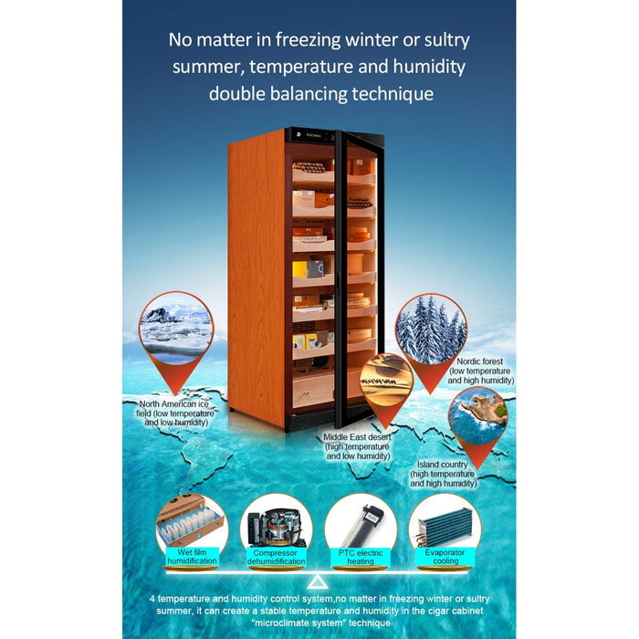 RACHING C330A Elecitrc Cigar Humidor Cabinet - 1500 Cigar Capacity