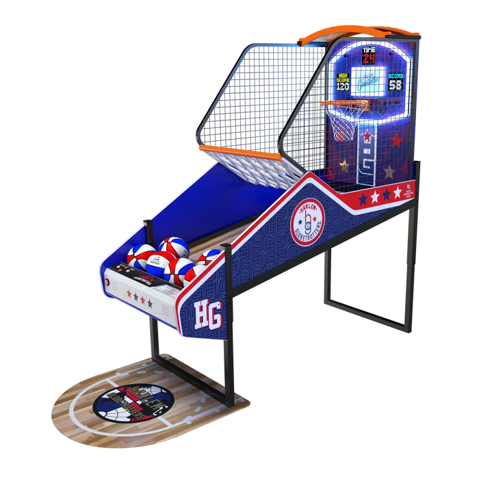 Classic Harlem Globetrotters 8 Foot Basketball Arcade Game