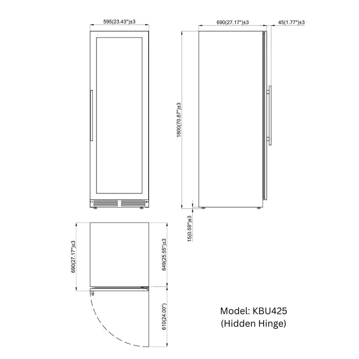 Large Beverage Refrigerator With Low-E Glass Door - KingsBottle KBU425BX