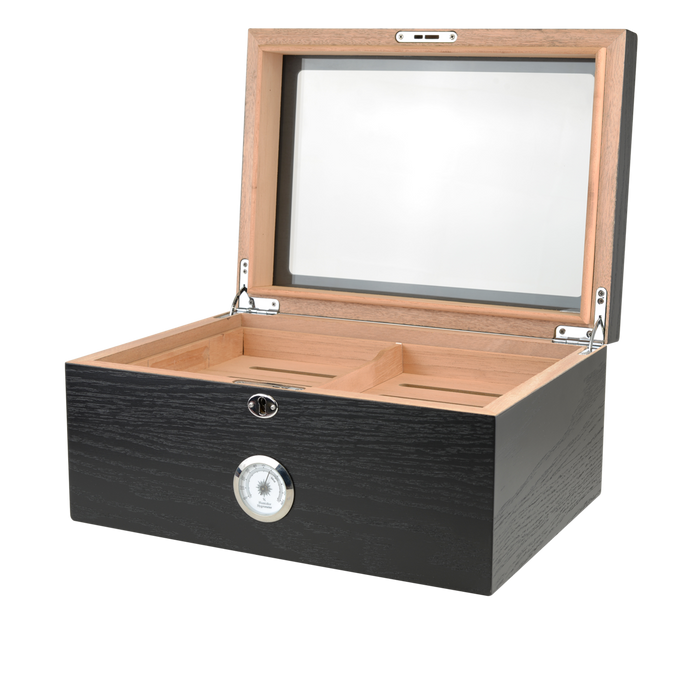 Milano Glass Top Cigar Humidor | Holds 100 Cigars