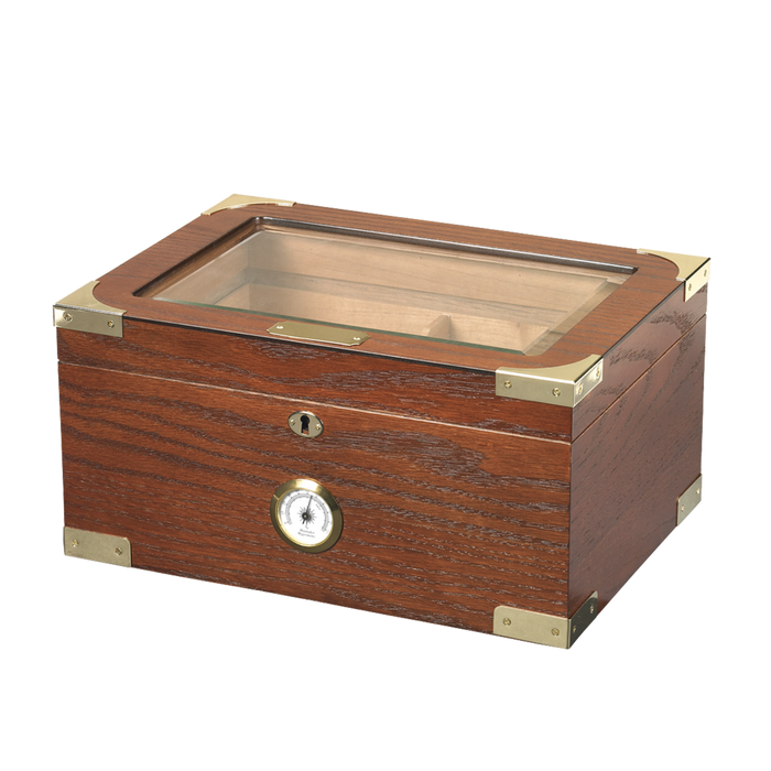 Milano Glass Top Cigar Humidor | Holds 100 Cigars