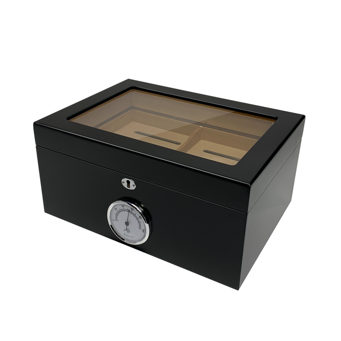 Bally Black Desktop Cigar Humidor | Holds 100 Cigars