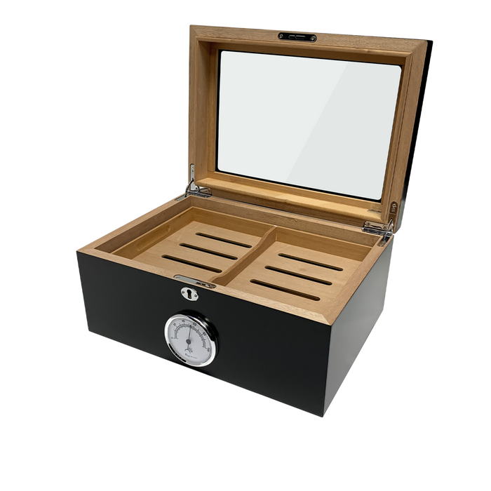 Bally Black Desktop Cigar Humidor | Holds 100 Cigars