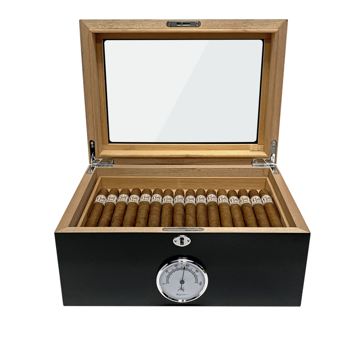 Bally Black Desktop Cigar Humidor | Holds 100 Cigars