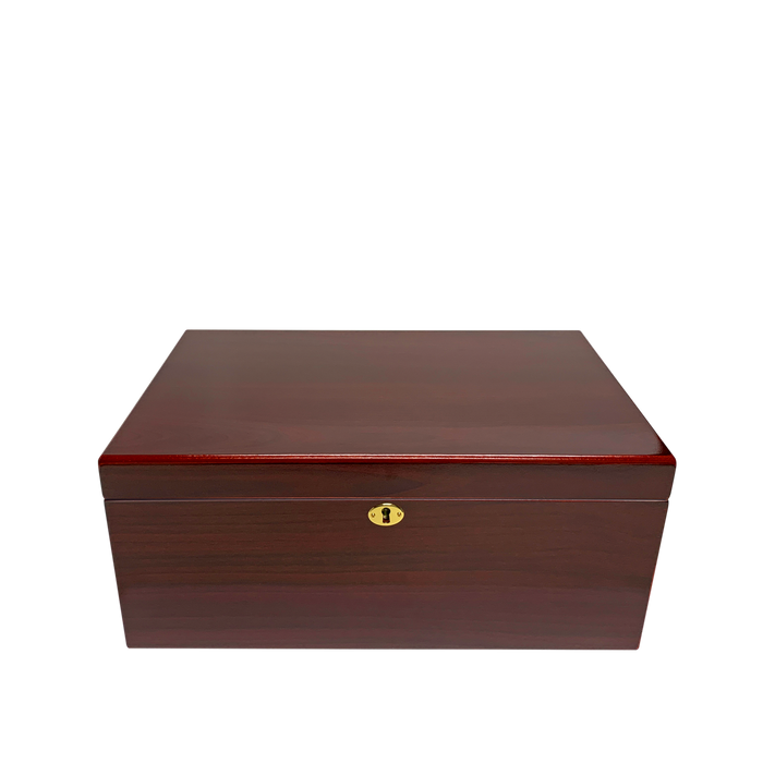 Tuscany Cherry Cigar Humidor w/ High Gloss Finish | Holds 100 Cigars